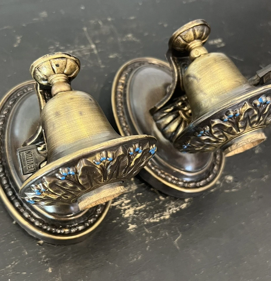 Aplique de pared de latón antiguo bonito cableado 10G Foto 3 de 4