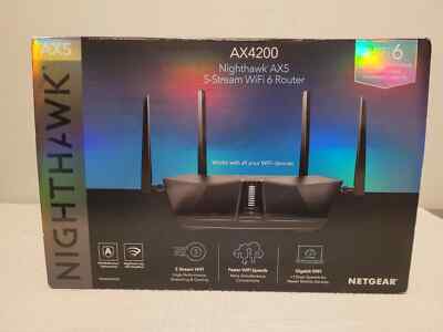 NETGEAR AX4200 Nighthawk Dual-Band Wi-Fi 6 Router - Black (RAX42-100NAS)