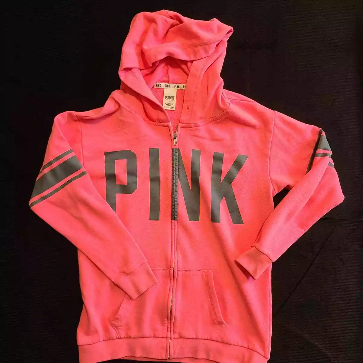 Pink brand zip up hotsell hoodie