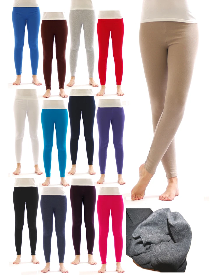 Kinder Thermo Mädchen Leggings Fleece Futter Hose lang leggins aus Baumwolle - Bild 1 von 4