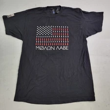 Rare Vintage 🔥 ALEX JONES Infowars Molon Labe Flag Shirt Black Sz L Tultex EUC