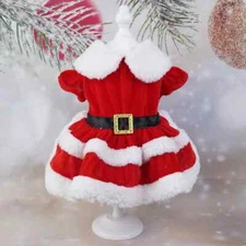 Festive Christmas Pet Costume Red Santa Claus Dress - Small Pet Dog