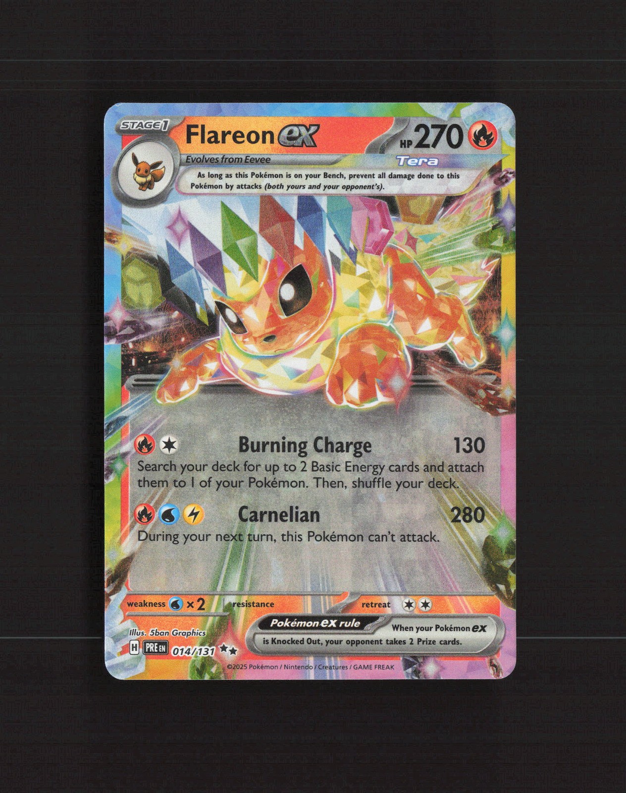 Flareon ex 014/131 Prismatic Evolutions Ultra Rare Holo Pokemon Card NM