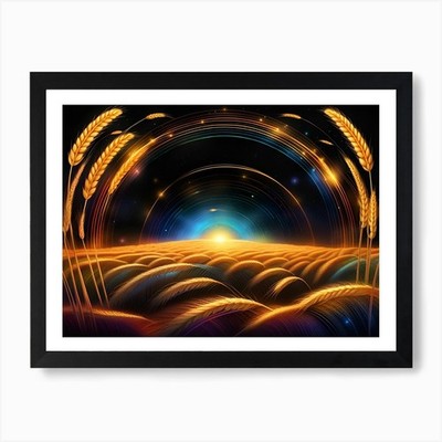 Goldenes Weizenfeld 1 Kunstdruck gerahmt Wandbild Poster Leinwanddruck Bild