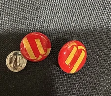 VINTAGE MILITARY STYLE UNIFORM PINS, UNKNOWN SOURCE SET OF 2