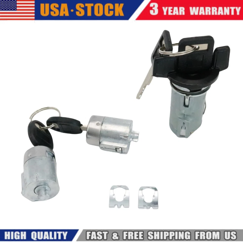 Juego de cilindros de interruptor de bloqueo de encendido y puerta con 4 llaves aptos para camioneta Chevy GMC 1988-94 Foto 4 de 4