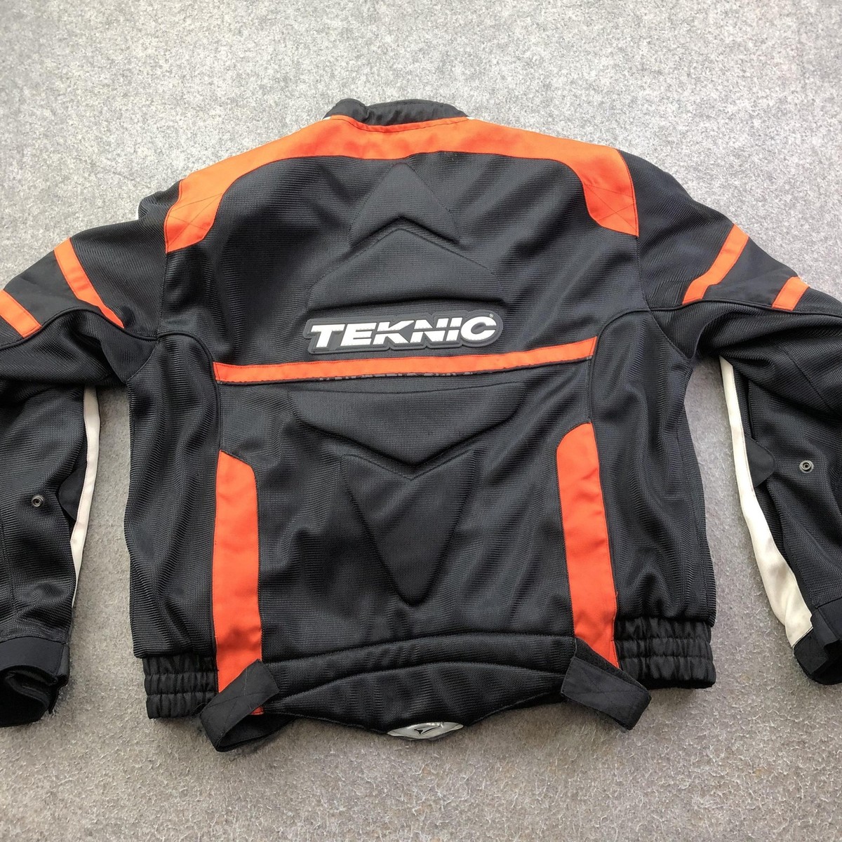 Teknic Jacket Mens 50 Black Red Mesh Motorcycle Riding Full Zip