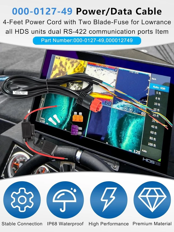 Lowrance 000-0127-49 PC-30-RS422 Power Data Cable for HDS Elite Hook Series - Image 2 of 4