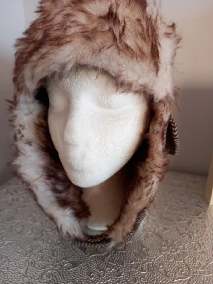 BNWT MEN'S ALDI FUR TRIM BROWN  WINTER TRAPPER HAT ONE SIZE - Image 3 of 4