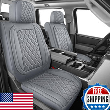 MIROZO Front Tundra Seat Covers Grey,Truck Seat Cover Car Seat Protector Leather