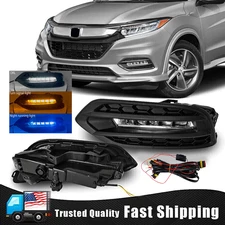 Fit 2019 2020 2021 2022 Honda HR-V HRV three color LED DRL Front Fog Lights Lamp