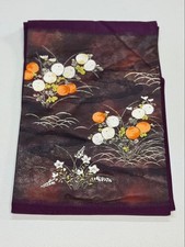 Kimono obi floral pattern purple