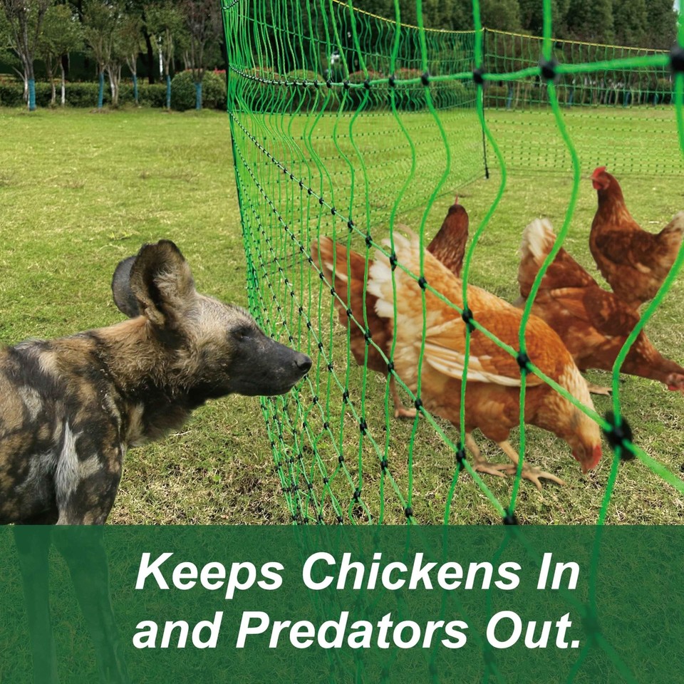 1 Pack Premium Portable Pre-Assembled Poultry Netting Electric Fence 47 ...