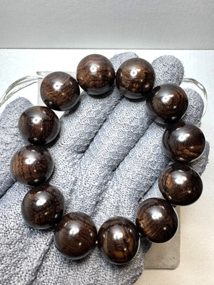 HT102- Black Sandalwood Water Wave Pattern 20mm 黑檀水波纹