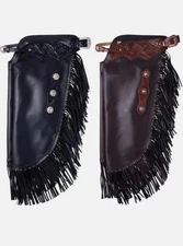 Leather Pull-Up Fashion Chinks with Floral Yoke Set For Riding.