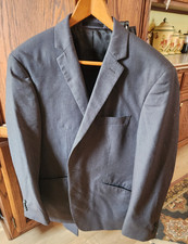 Kenneth Cole Reaction 2 pc Suit Mens Jacket 40S Pants 32x30 Grey Poly/Rayon