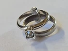 Sterling Silver ~ WEDDING RING Charm ~ Mini Wedding & Engagement! ~ VINTAGE