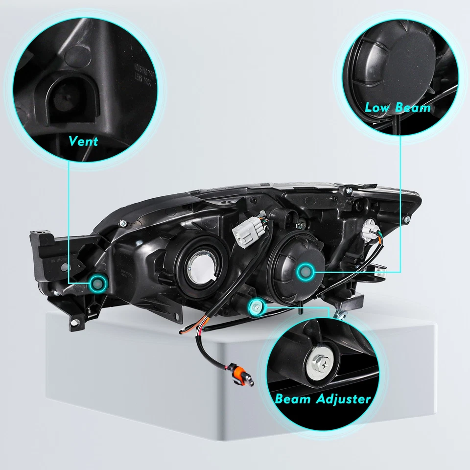 For 2008 2009 2010 2011 Subaru Impreza Outback Sport WRX Black Clear Headlights - Image 4 of 4