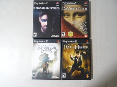 LOT OF 4 - Playstation 2 Da Vinci Code HEADHUNTER RISE HONOR MOVIE GAMES PS2 CIB