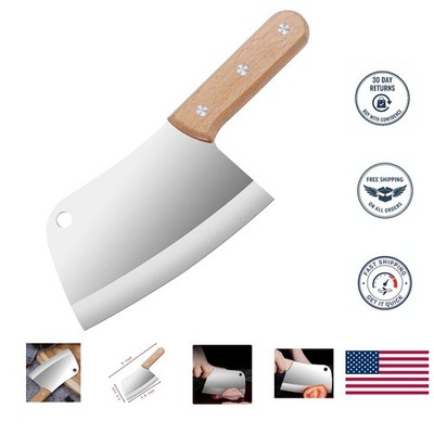 Meat Cleaver Butcher Knife Heavy Duty Bone Chopper Axe for Kitchen 6 '' Bones  