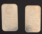 Vintage 2 Englehard 1 Troy Ounce 999+ Fine Silver Ingot -  FB29177 & FB29076
