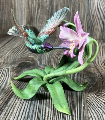 Lenox Magnificent Hummingbird Figurine 1992 Taiwan Garden Birds Collection VTG