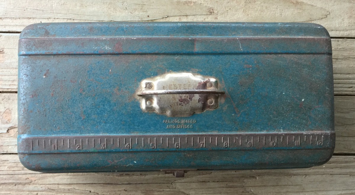 Vintage Early Pat. Western Auto Tackle box V9560 | eBay