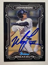 Micah Johnson Signed Bowman #BSB-MJ 2013 Card Chicago White Sox Auto MLB RAD