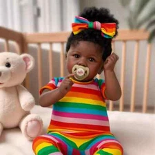 Reborn Baby Dolls Black with Lifelike Soft Body African American Realistic-Newbo