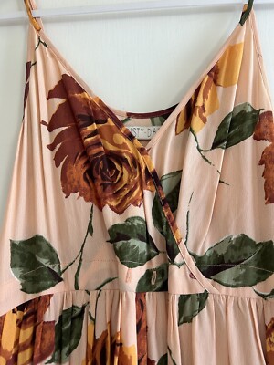 Christy Dawn The Lincoln Peach Floral Midi Maxi Dress Size S M *Missing  Tie* | eBay