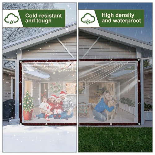 Clear Tarp - Waterproof - Small 4x6ft for Garden Winter Tarpaulin Transparent... - Picture 3 of 7