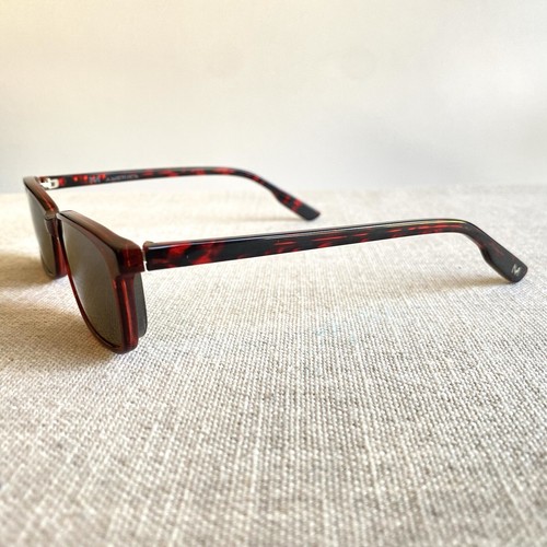 Lunettes de soleil unisexe Madson of America rectangulaires rouge noir écaille de tortue - Photo 3/21