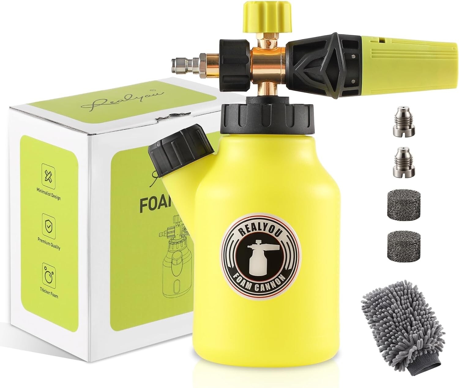 Foam Cannon up to 4500 PSI, Pressure Washer Foam Cannon with 1/4'' Quick Connect