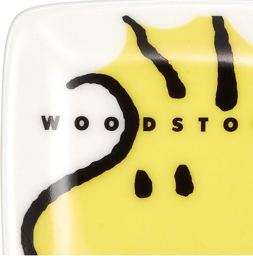 Peanuts Snoopy porcelain square tiny mini plate Woodstock - Picture 4 of 5