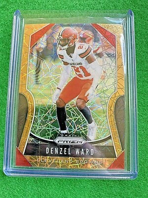 DENZEL WARD GOLD LAZER PRIZM CARD JERSEY #21 BROWNS 2019 PRIZM FOOTBALL