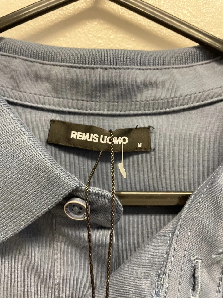 CAMISA POLO REMUS UOMO LS AZUL TALLA M NUEVA CON ETIQUETAS (S743) Foto 3 de 4