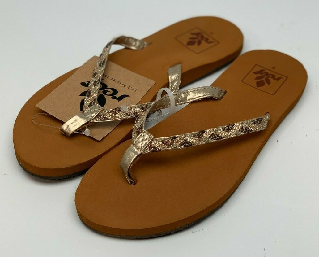 Reef Just Passing Through TWISTED STARS Tan/Champagne Sandal Size 5-7 NEW |  eBay