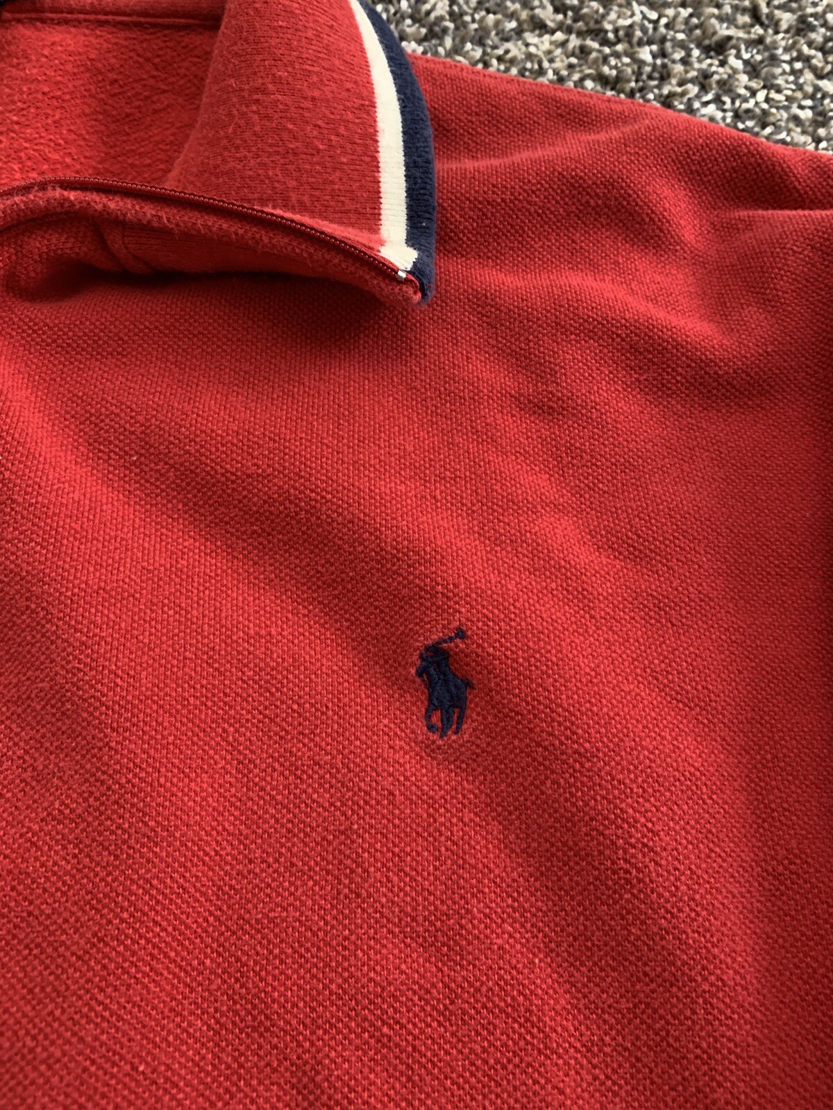 Polo Ralph Lauren vintage anni 90 1 4 zip felpa taglia XL rossa classica collo pony