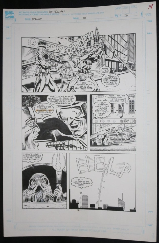 RoboCop #10 p.13 / 18 - LA - Sewerman - 1990 art by Lee Sullivan Comic Art