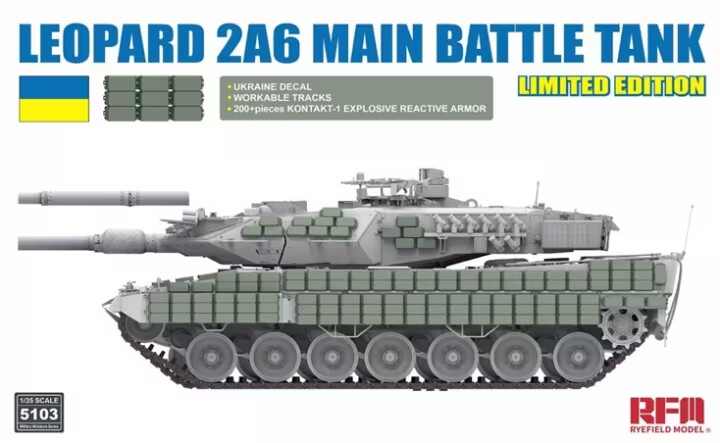 Rye Field Model RM-5103 1:35 Leopard 2A6 Main Battle Tank with Ukraine decal/ Ko