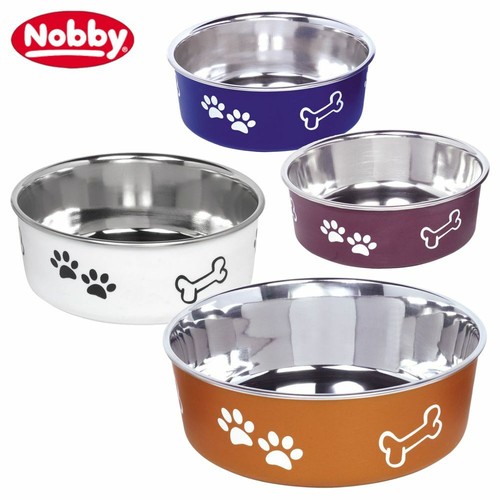 Nobby Hundenapf FUSION – Rutschfester Edelstahlnapf Mit Gummiring, 20 Cm, 1,8 Liter, Spülmaschinengeeignet