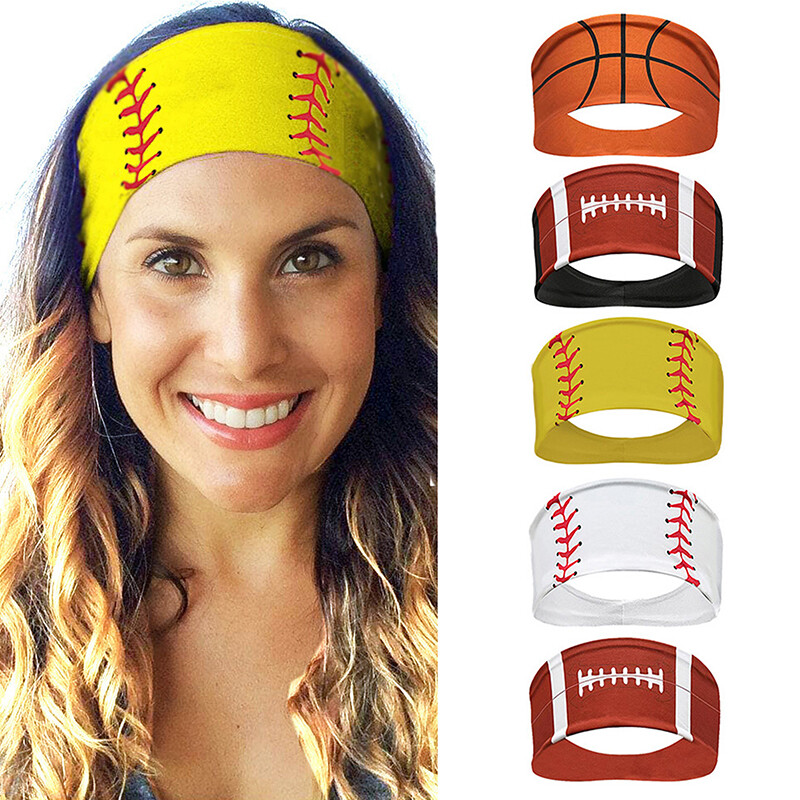 Softball Sports Sweat Ball Headbands Girls Yoga Fitness Women Hair ...