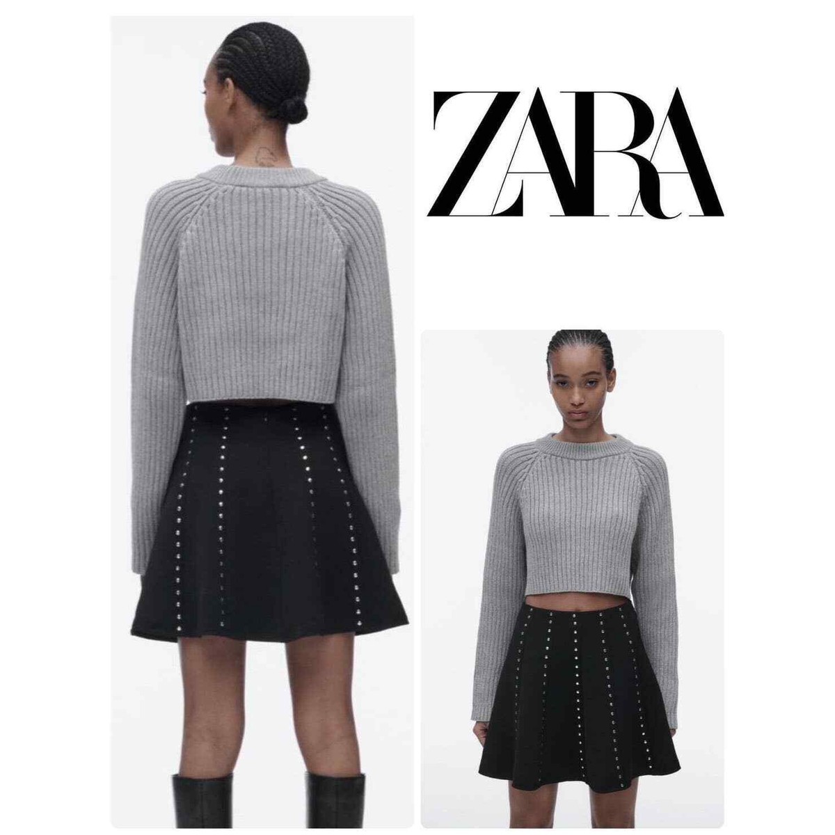 ZARA studded mini skirt black 9878/072 | eBay ZARA studded mini skirt black 9878/072 | eBay
