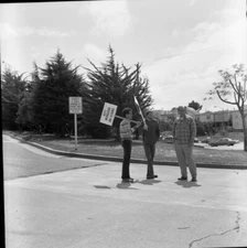 Vintage  Negative B&W Med Format San Francisco 1970s City Workers on Strike #229