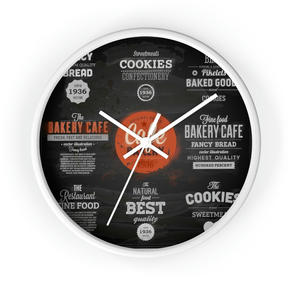Wall clock Vintage Bakery Chalkboard Logos