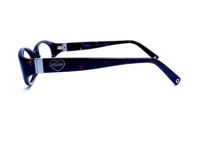 New Coach Dark Brown Tortoise Oval Eyeglasses Silver Details  display picture 1