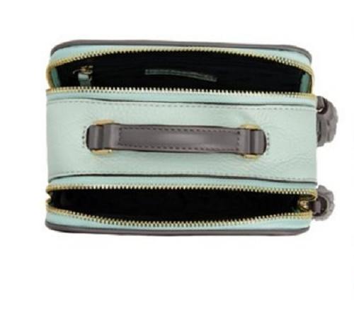 BORSA A TRACOLLA JUICY COUTURE CONTINENTAL COUTURE IN PELLE! Nuovo con etichette! AZURE MIST - Foto 7 di 12