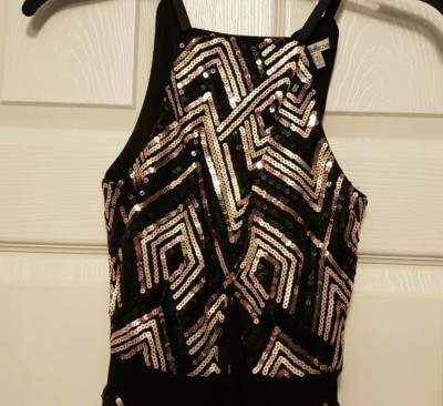 Charlotte Russe Short Black & Gold Sequin Party Dress Size XS | eBay