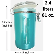 2.4Liters 82oz Large Canister Kitchen Food Storage Container  Window Clamp w/Lid