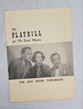 1950 The Booth Theatre Playbill Lee and J.J. Shubert The Day After Tomorrow